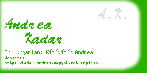 andrea kadar business card